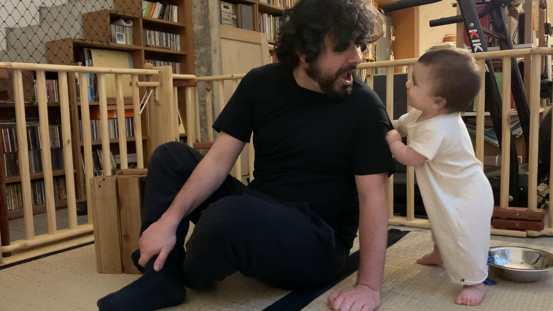 playing keekaboo with dad, 2020